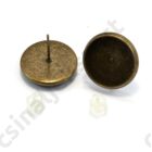 Antikolt bronz színű bedugós tányéros fülbevaló alap 14 mm 2
