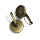 Antikolt bronz francia kapcsos tányéros fülbevaló alap 14 mm hátulja