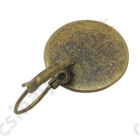 Antikolt bronz francia kapcsos tányéros fülbevaló alap 16 mm hátulról