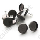 Fekete nikkel réz tányéros bedugós fülbevaló alap 12 mm NIKKELMENTES