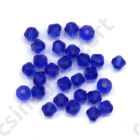 Csiszolt bicone kúpos kristály gyöngy 4 mm Royal Blue 2