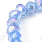Csiszolt rondell abacus kristály üveggyöngy 6x4 mm Búzavirág kék AB 1 szál 2