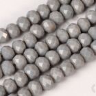 Csiszolt rondell abacus kristály gyöngy 6x4 mm 1 szál Opak Sötét Szürke