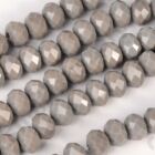 Csiszolt rondell abacus kristály gyöngy 8x6 mm 1 szál Opak Szürkésbarna AB