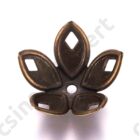 Antikolt bronz színű 18 mm filigrán virág alakú gyöngykupak 2