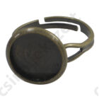 Antikolt bront / sárgaréz színű, kerek foglalatú gyűrű alap 12 mm NIKKELMENTES 3