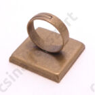 Antikolt bronz színű, réz négyzet tányéros gyűrű alap 25x25 mm 2