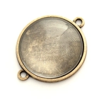 Antikolt bronz színű kapcsoló elem 25 mm NIKKELMENTES üveglencsével