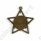 Antikolt bronz színű csillag keretes üveglencsés medál alap 18 mm 2