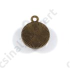 Antikolt bronz színű kerek üveglencsés medál alap 14 mm 3