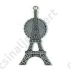 Antikolt ezüst színű nagy méretű Eiffel torony medál 20 mm tányérral hátoldala