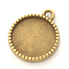 Antikolt bronz színű két oldalas macaron medál 14 mm NIKKELMENTES