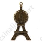 Antikolt bronz színű nagy méretű Eiffel torony medál 20 mm tányérral  3