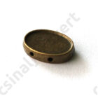 2 db Antikolt bronz színű ovális két soros fűzhető foglalat 10x14 mm NIKKELMENTES