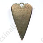 Antikolt ezüst színű hosszított nagyméretű szív medál 1