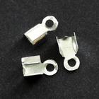 50 db Ezüstözött bőrvég 9x4 mm