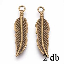 2 db Antikolt bronz színű 30 mm toll függő dísz NIKKELMENTES
