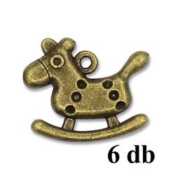 6 db Antikolt bronz színű kis hintaló függő dísz NIKKELMENTES
