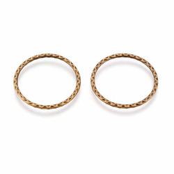 Antikolt bronz színű 30 mm cikkcakk mintás karika 