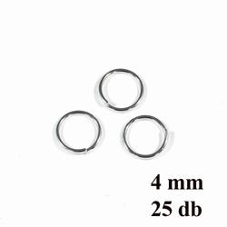 25 db Ródiumos szimpla szerelőkarika 4 mm NIKKELMENTES