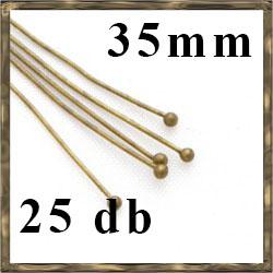 25 db Antikolt bronz vékony bogyós szerelőpálca 35 mm NIKKELMENTES