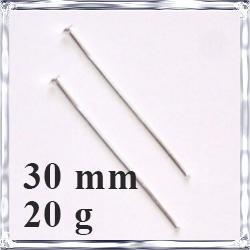 15 g Ródiumos fejes szerelőpálca 30 mm NIKKELMENTES