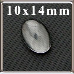 Lapos hátú áttetsző ovális üveglencse edzett üvegből 10x14 mm