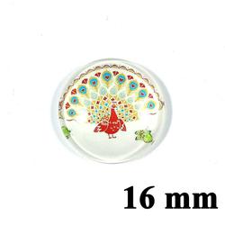 16 mm Pávatoll mintás üveglencse 11