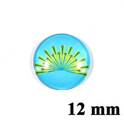 2 db 12 mm Pávatoll mintás üveglencse 12