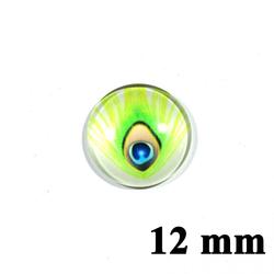 2 db 12 mm Pávatoll mintás üveglencse 18