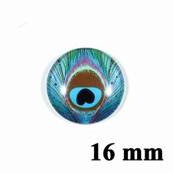 16 mm Pávatoll mintás üveglencse 2