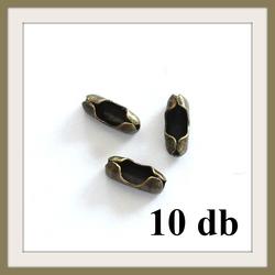 10 db Antikolt bronz színű záróvég golyós lánchoz NIKKELMENTES