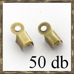 50 db Antikolt bronz  bőrvég láncvég kicsi 3x6mm NIKKELMENTES