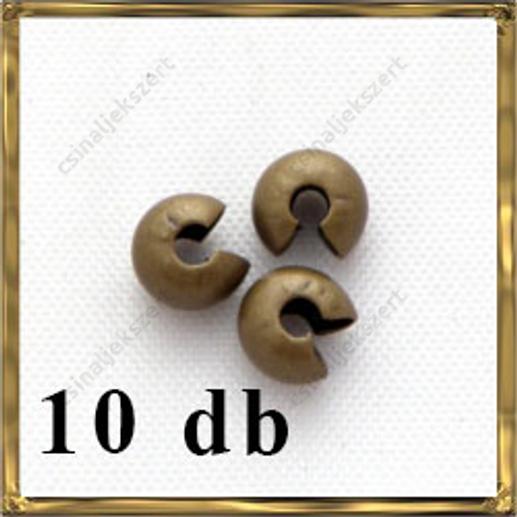 Antikolt bronz színű, réz stopper rejtő 4 mm