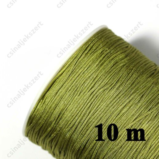 10 m Oliva zöld 0.8 mm vastag fonott selyemszál 