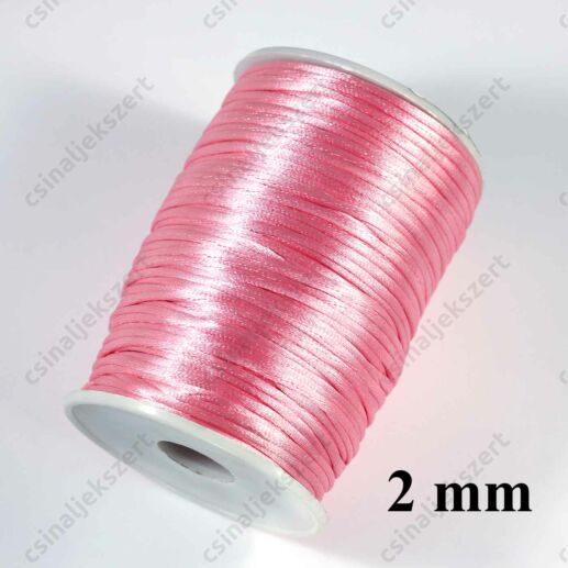 Rózsaszín 2 mm vastag (patkány farok) fonott selyemszál