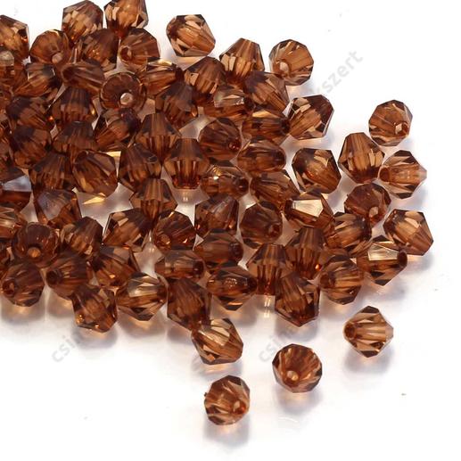 6 mm Barna bicone kúpos akril gyöngy