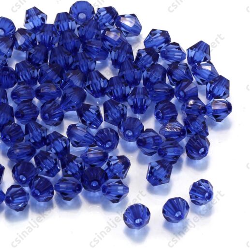 6 mm Kék bicone kúpos akril gyöngy