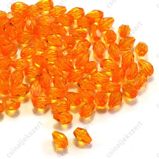 7x5 mm Közép narancs csepp alakú akril gyöngy