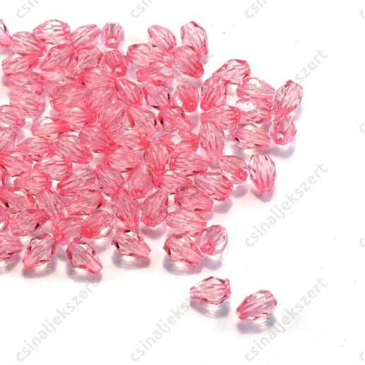 7x5 mm Világos rózsaszín csepp alakú akril gyöngy