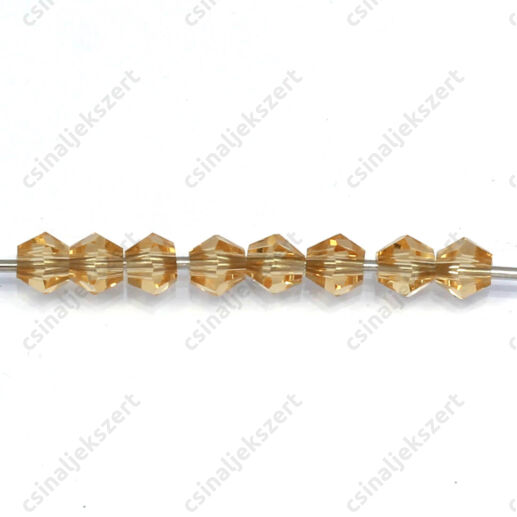 Csiszolt bicone kúpos kristály gyöngy 4 mm Pale Goldenrod