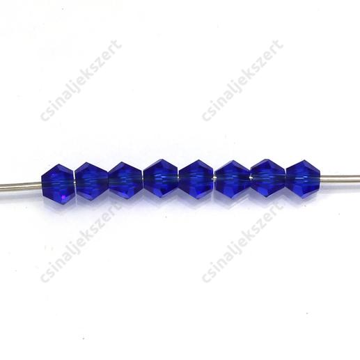 Csiszolt bicone kúpos kristály gyöngy 4 mm Royal Blue