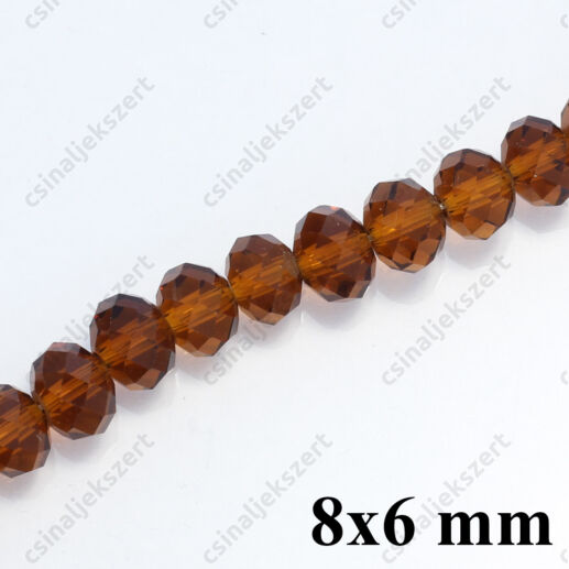 Csiszolt rondell abacus kristály gyöngy 4x3 mm Topáz 25 db