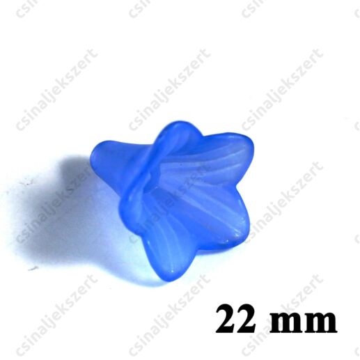 2 db Kék 22 mm akril jeges hatású harangvirág akril gyöngy