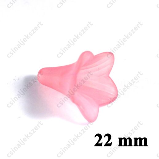 Világos rózsaszín 22 mm akril jeges hatású harangvirág akril gyöngy