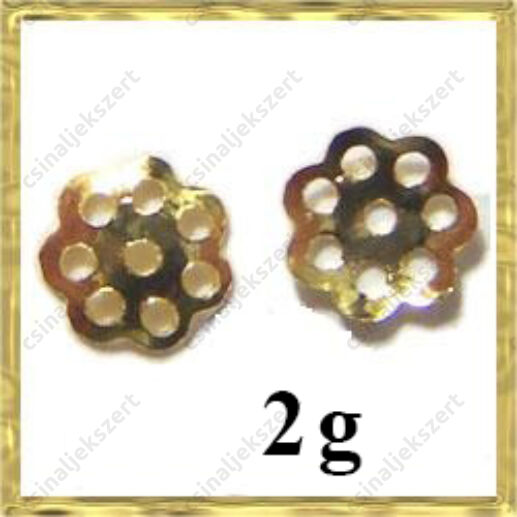 2 g Aranyozott daisy gyöngykupak 6 mm