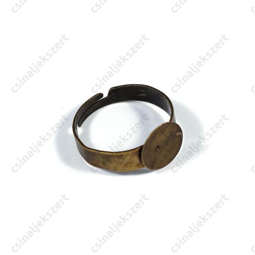 Antikolt bronz színű 10 mm lapkás gyűrű alap