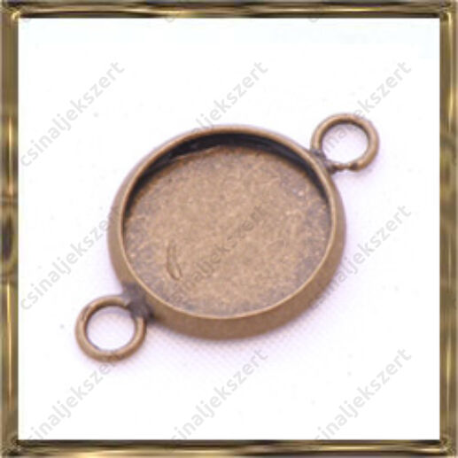 Antikolt bronz színű, réz kerek kapcsoló elem 12 mm