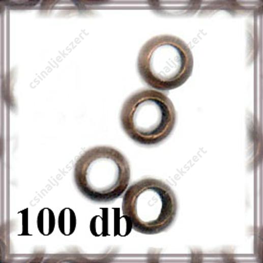 100 db Antikolt bronz kerek stopper NIKKELMENTES