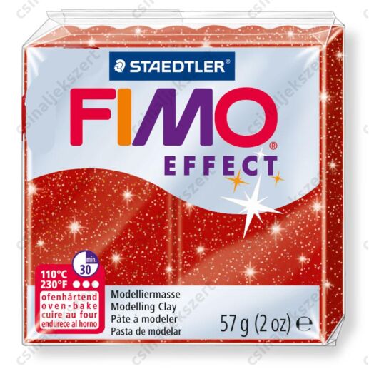 Fimo Effect süthető gyurma 56g Csillámos Piros 202